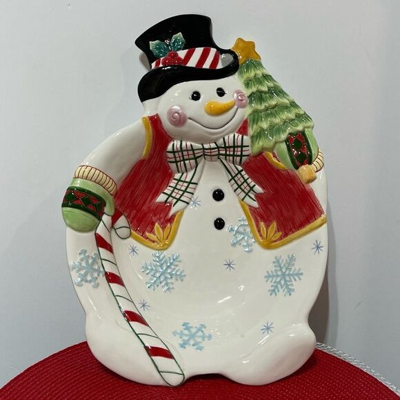 Fitz and Floyd Frosty Friends Snowman Large Bowl NWT - Picture 11 of 13